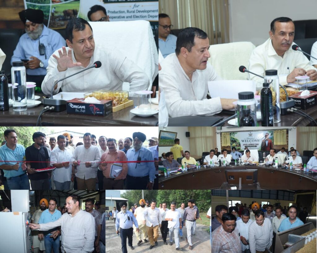Javid Dar reviews functioning of Agricultural Department; inaugurated Seed Separation, Processing unit at Chinor farm