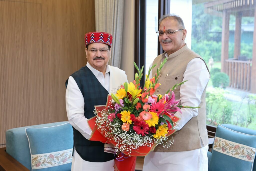 Himachal Governor Kavinder Gupta Calls on Union Health Minister J.P. Nadda in New Delhi