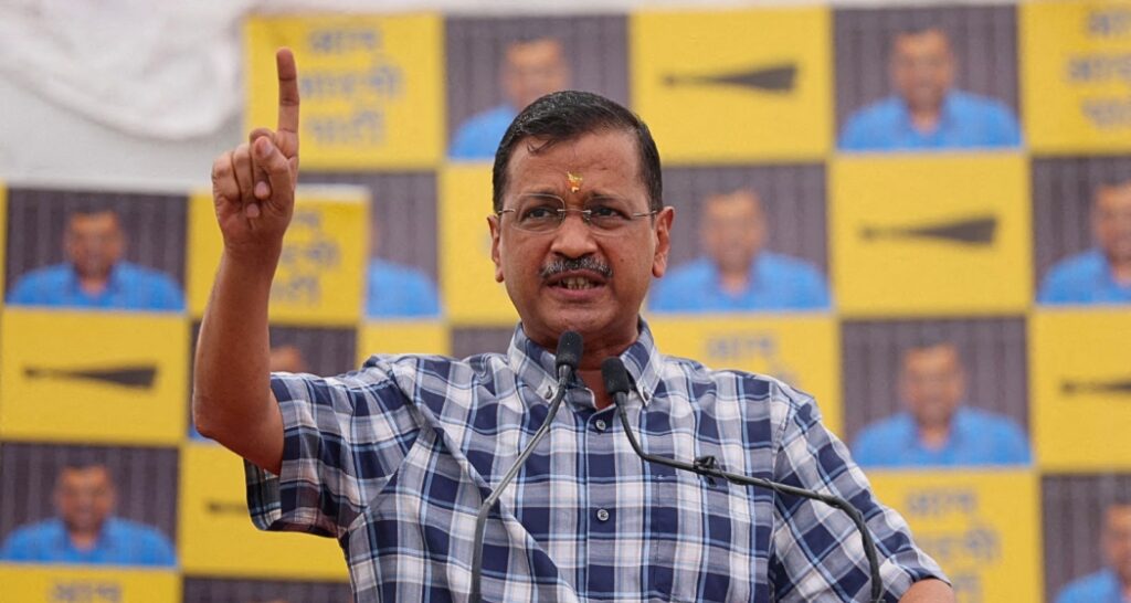 AAP National Convenor Arvind Kejriwal leads protest march towards PM residence over E20 petrol policy