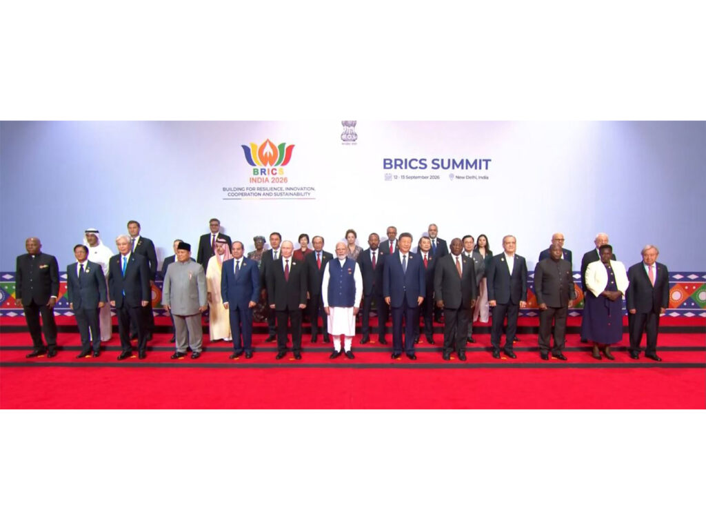 Modi, BRICS Leaders Pose for Family Photograph at Bharat Mandapam
