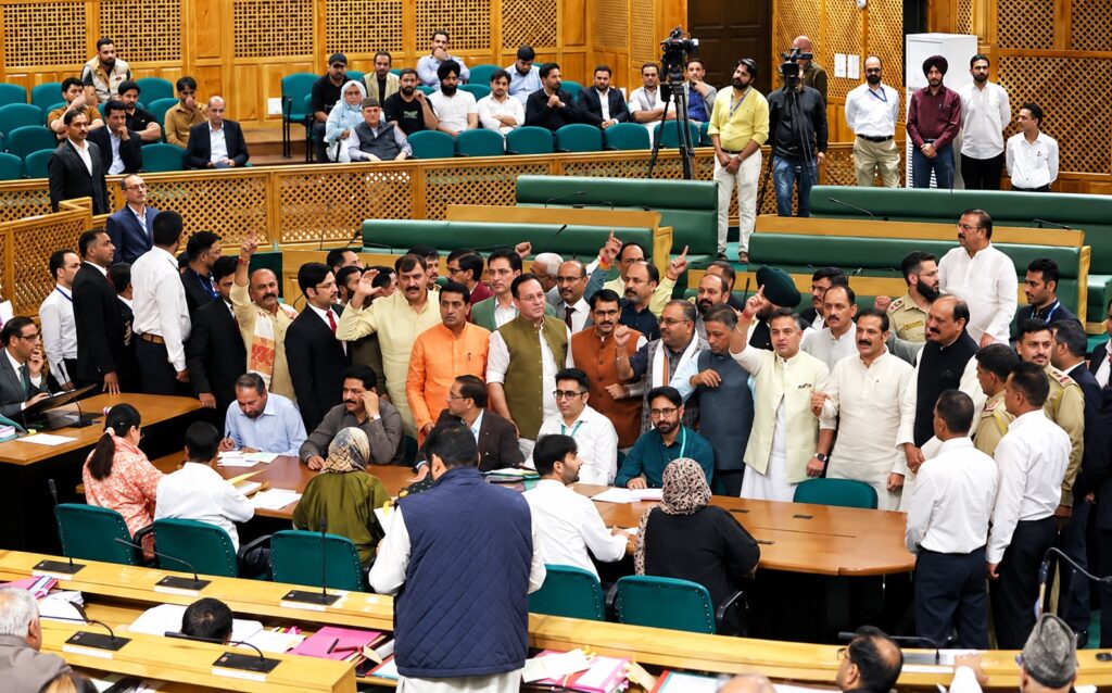 BJP Stages Sit-In in J&K Assembly Over Statehood Resolution