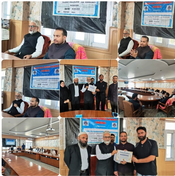 DLSA Ganderbal conducts Training Programme for newly Proposed Community Mediators