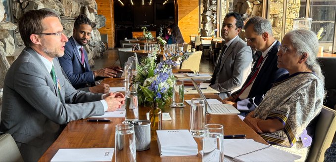Finance Minister Nirmala Sitharaman meets FATF President Giles Thompson on sidelines of G20 meet in US