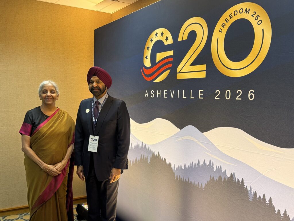 Finance Minister Nirmala Sitharaman meets World Bank President Ajay Banga, EU Commissioner Valdis Dombrovskis on sidelines of G20 Meeting