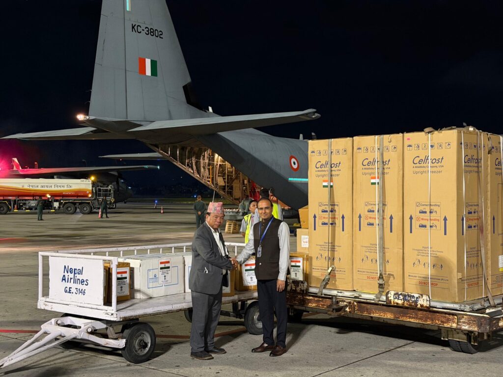 India’s relief response continues as fresh 21.5 tonnes of aid arrive in flood-hit Nepal