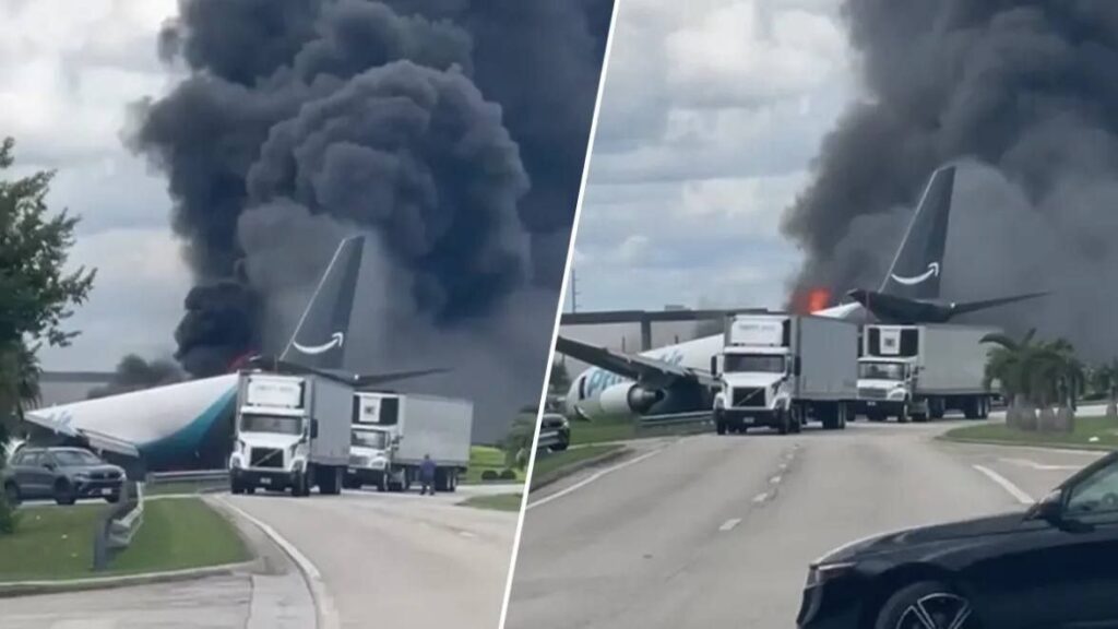 5 dead, 5 injured after Amazon cargo aircraft overruns runway in Miami, striking multiple vehicles