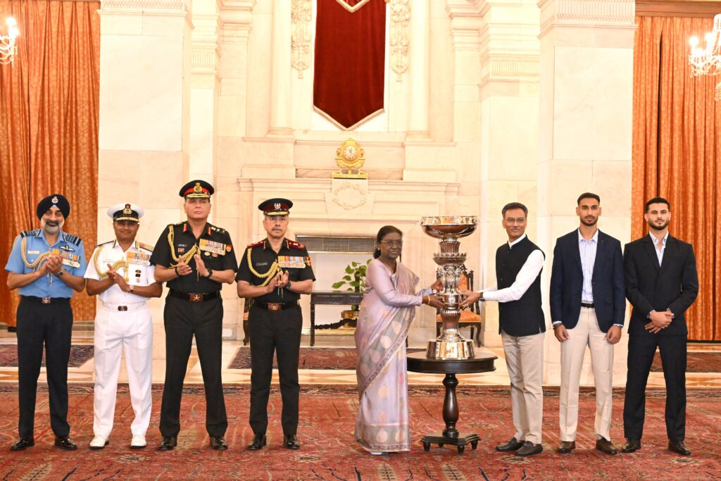 Durand Cup champions East Bengal Football Club receive President’s Cup from President Droupadi Murmu