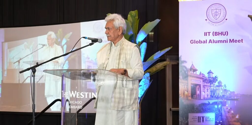 LG Sinha Highlights India’s AI Ambitions, J&K Transformation at IIT (BHU) Global Alumni Meet in Chicago