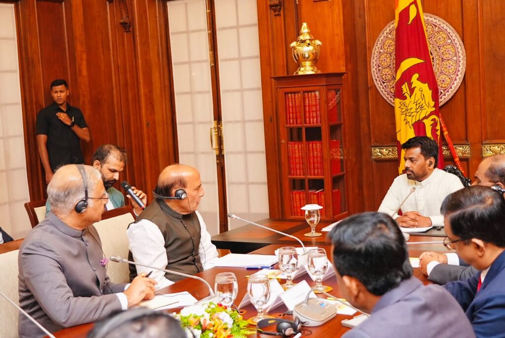 Defence Minister Rajnath Singh holds bilateral meeting with Sri Lankan President Anura Kumara Dissanayake in Colombo