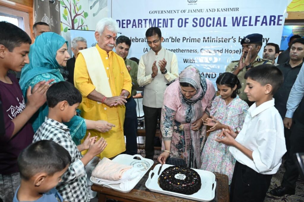 Lieutenant Governor Manoj Sinha marks PM Modi’s 76th birthday with children