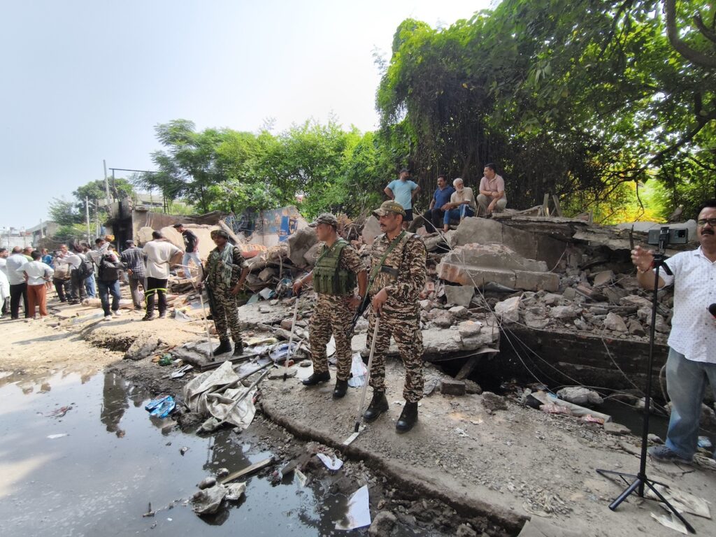 JMC Demolishes 20 Shops at Satwari Chowk, Traders Allege Action Without Notice