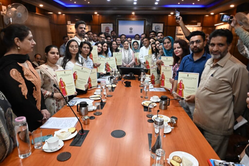Sakeena Itoo distributes appointment orders to 27 AYUSH Medical Officers at Srinagar