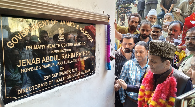 Speaker inaugurates macadamisation work on Nowgam–Kanidajan Charar-i-sharief Road, PHC at Watkaloo