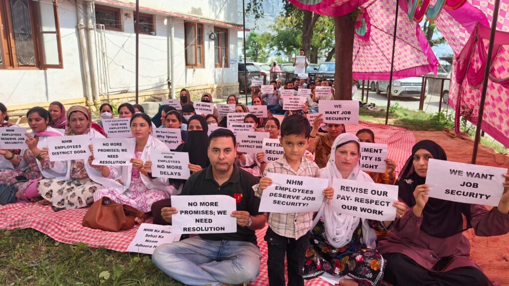 NHM Employees Continue 72-Hour Strike Across Jammu Division, Reiterate Demand for Job Security