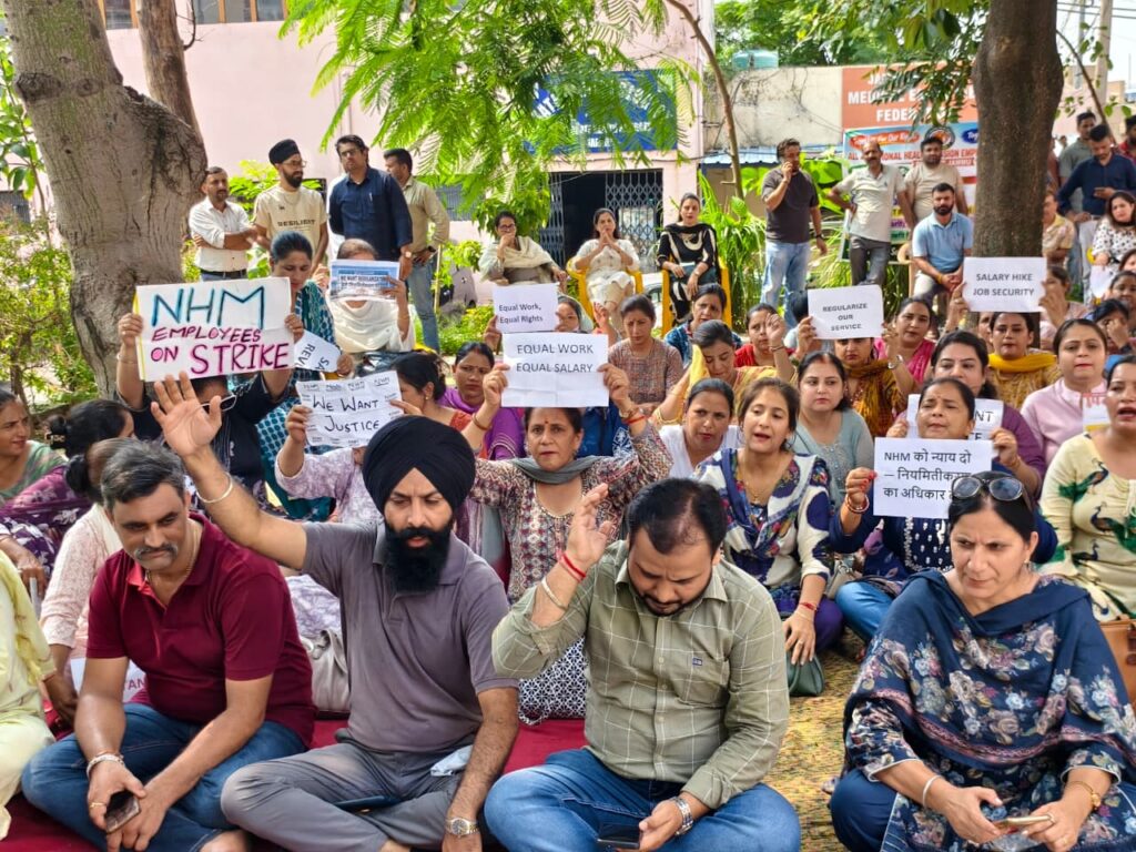 NHM Employees Extend Strike by 72 Hours, Intensify Agitation Over Pending Demands