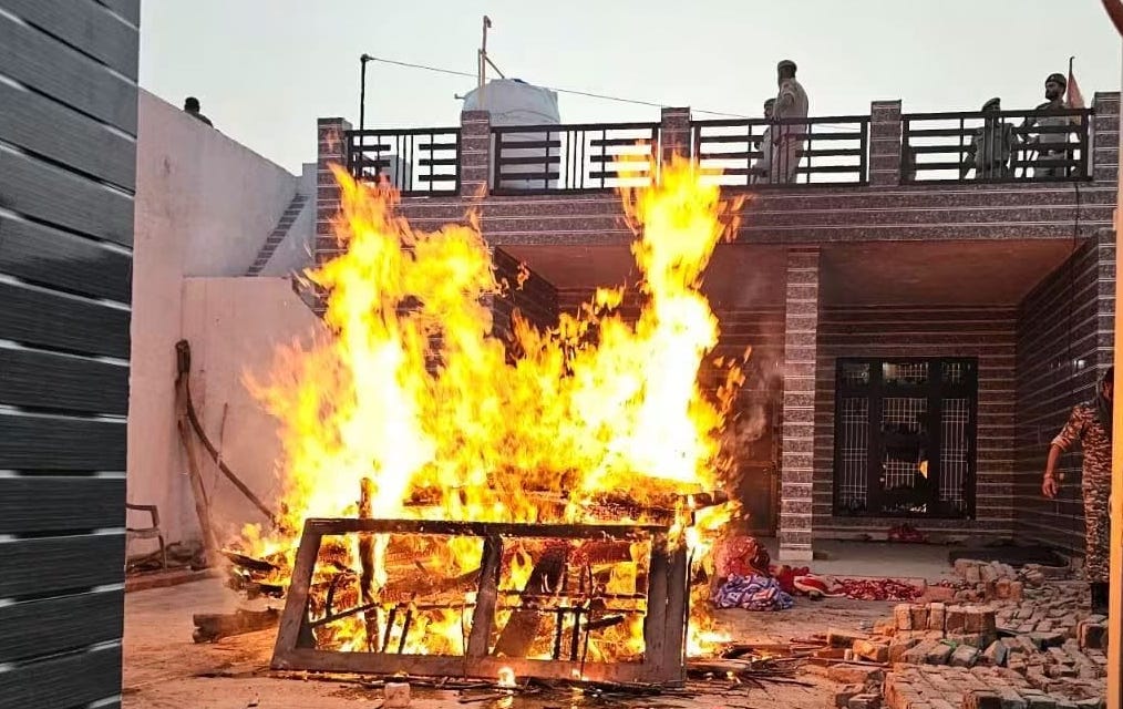 Woman Cremated at In-Laws’ Residence in Jammu Amid Protest Over Mysterious Death