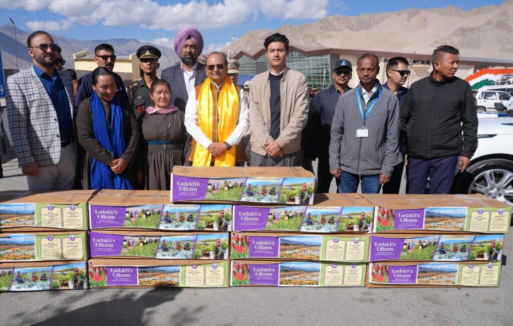 Ladakh Flags Off First Air Consignment of High-Altitude Liliums