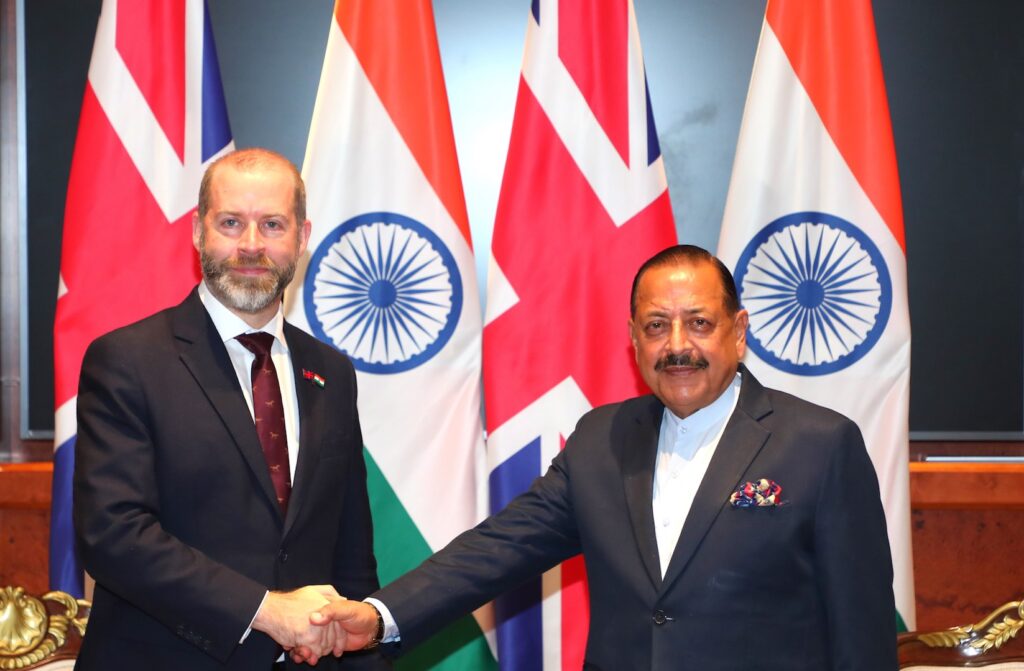 British Minister Reynolds calls on Dr Jitendra, discusses cooperation in Space, Nuclear Energy