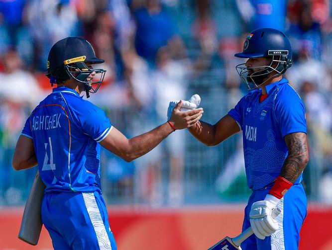 Asian Games 2026: Abhishek, Tilak half-centuries propel India to 211/6 against Pakistan men’s cricket final