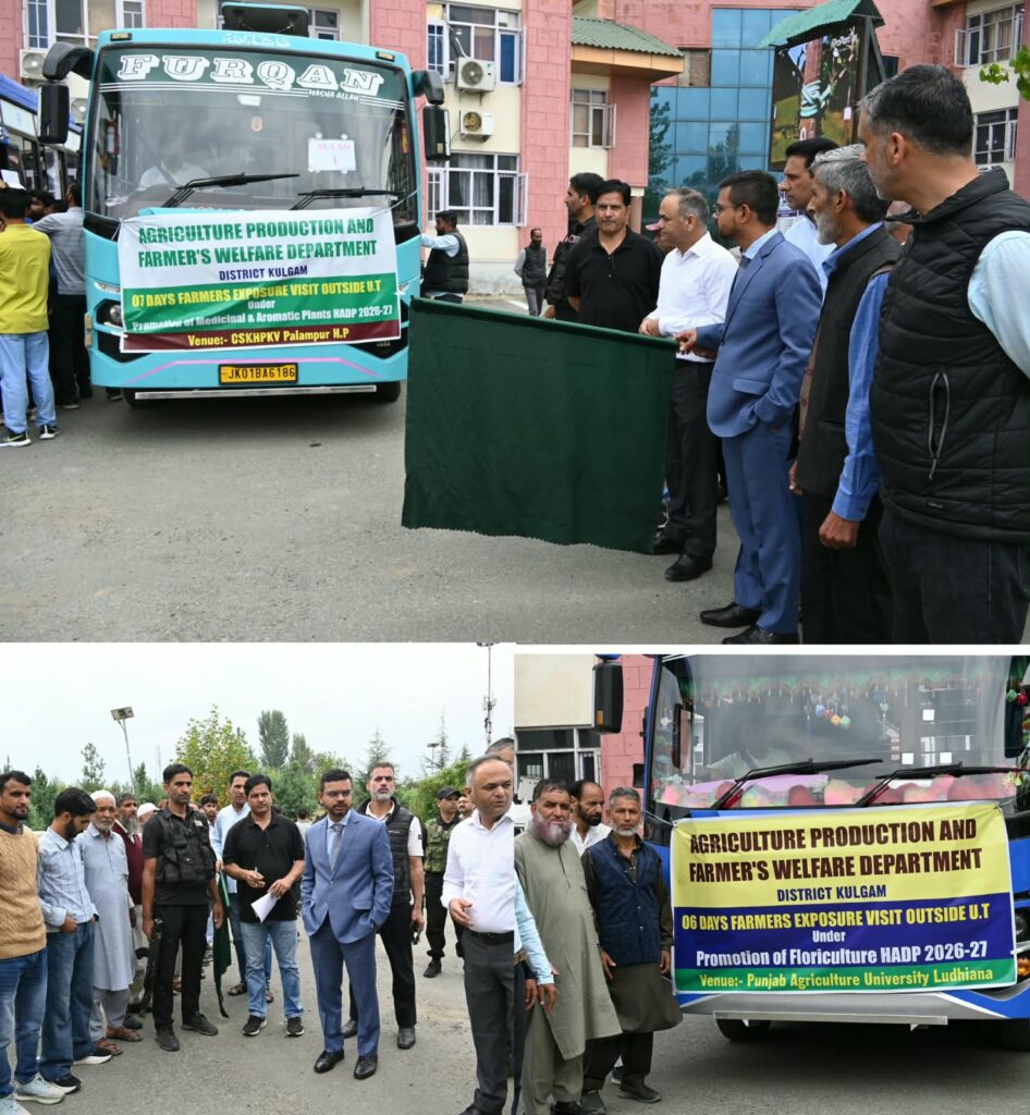 DC Kulgam flags off 60 Farmers to exposure visits under HADP