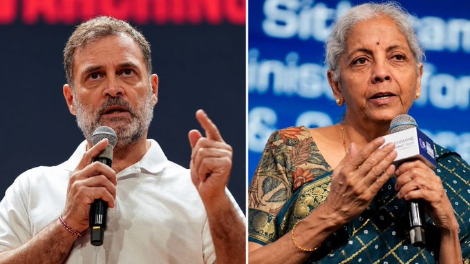 “Congress-era banking had phonebook for powerful and rulebook for common citizens”: Finance Minister Nirmala Sitharaman fires back at Rahul Gandhi over IDBI Bank stake sale