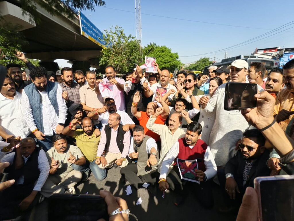 BJP Hits Streets in Jammu Over Kharge’s Remark on PM Modi’s Late Father