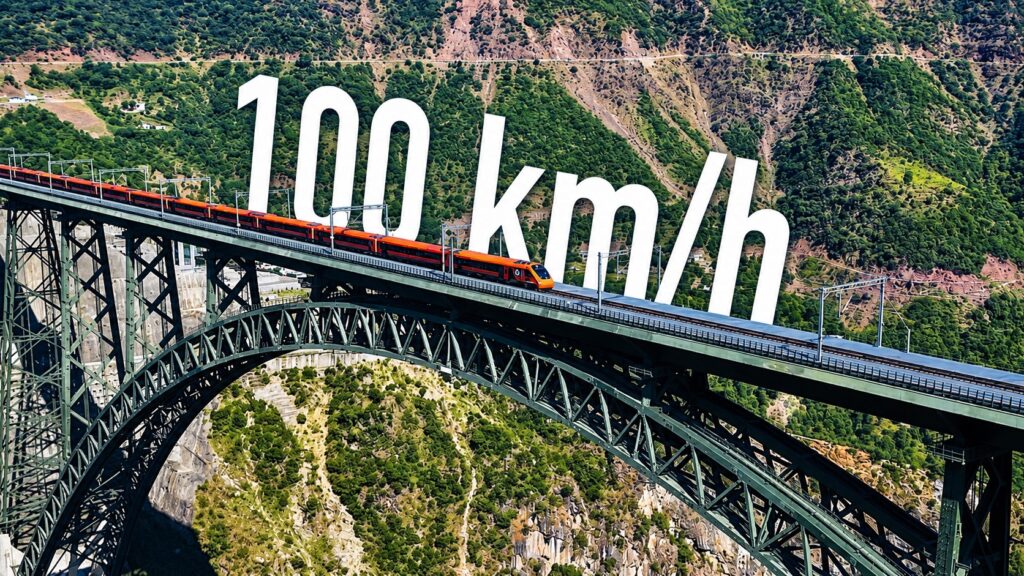 Vande Bharat Crosses Chenab Bridge at 100 kmph in Historic Speed Test